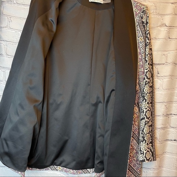 NEW Alice + Olivia Lincoln Print Piped Drawstring Blazer In Dream Castle/ Combo - Picture 7 of 16